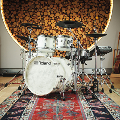 ROLAND VAD716 V-Drums Acoustic Design Pearl White Elektronik Davul Seti
